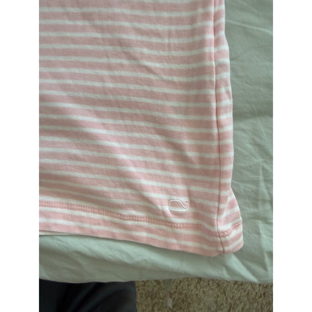 Vineyard Vines 2X Pink White Stripe Pima Cotton Modal Long Sleeve Top Coastal - Picture 5 of 7
